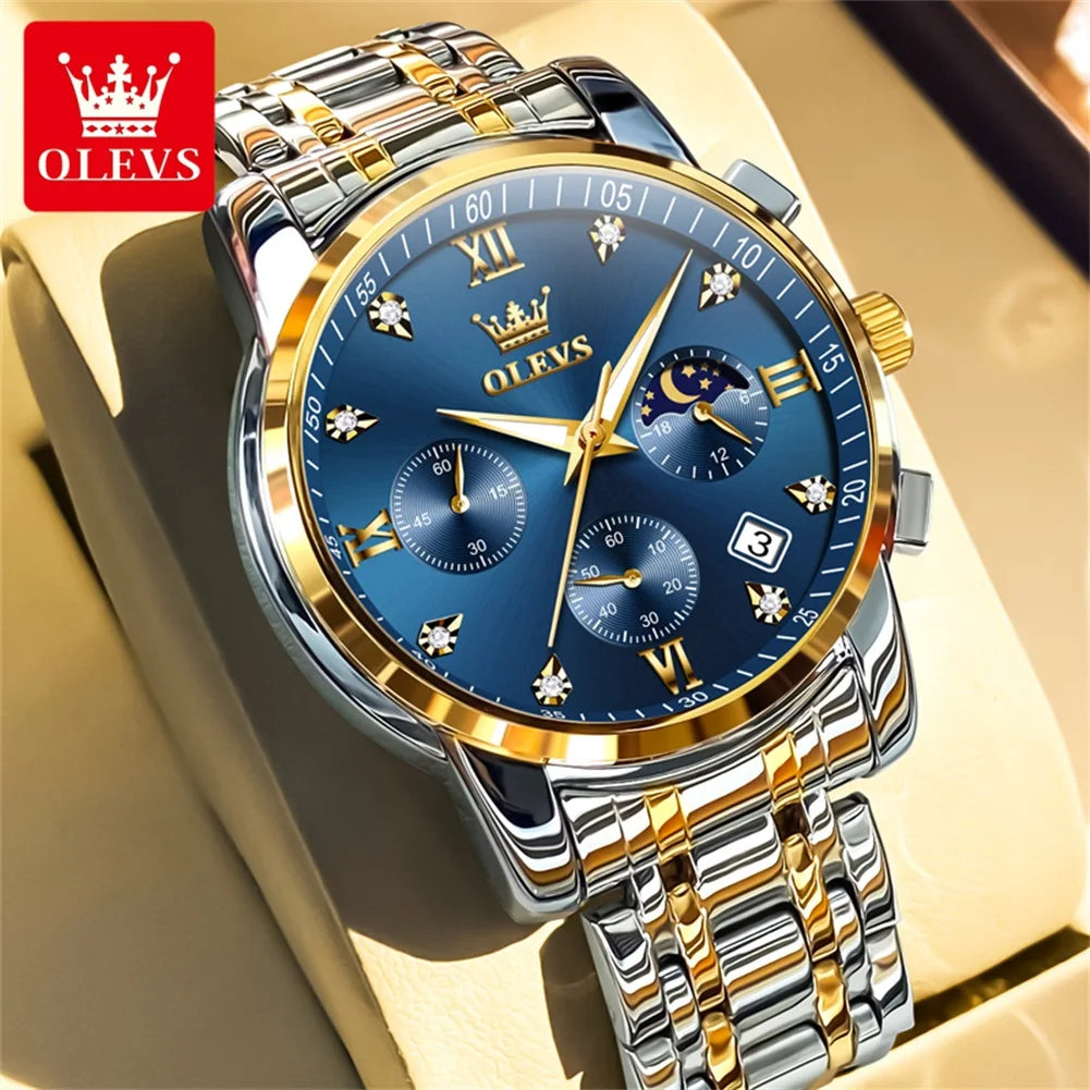OLEVS 2858 Quartz Watch for Men - Olevs - Embellish Gold Jewelry & Diamond