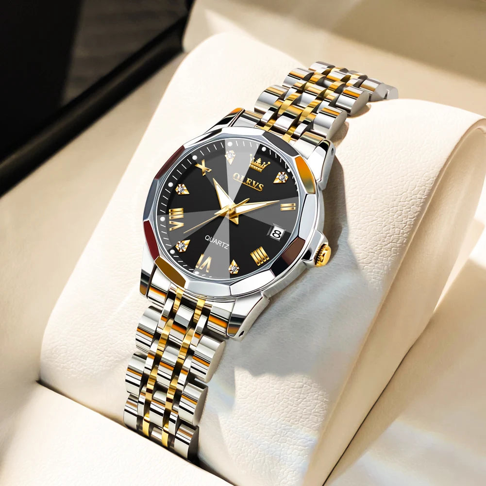 OLEVS Fashion Golden Watch for Women