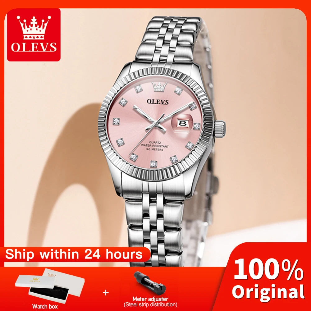 OLEVS Watches Womens 3705 - Olevs - Embellish Gold Jewelry & Diamond