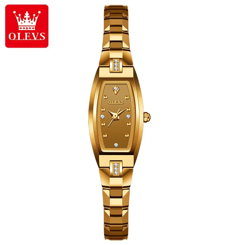 OLEVS Slim Thin Watch for Women - Festive Collection - Embellish Gold Jewelry & Diamond