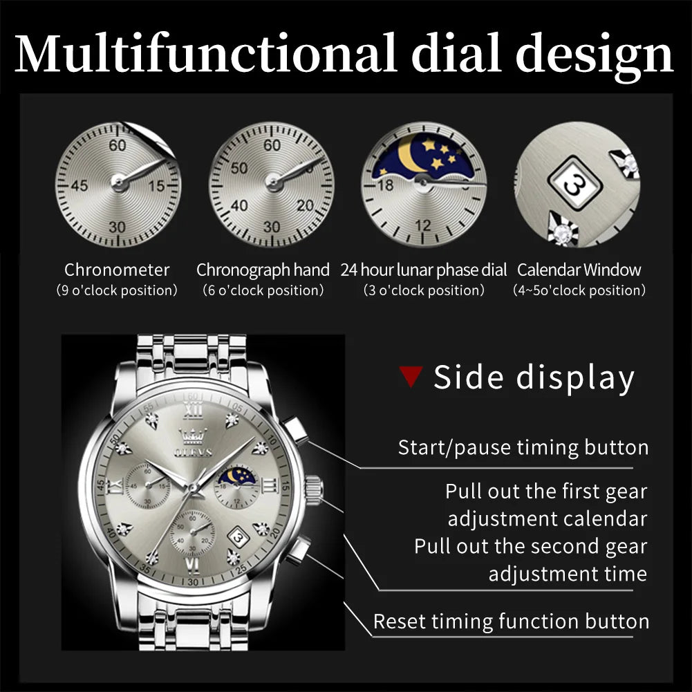 OLEVS 2858 Quartz Watch for Men - Olevs - Embellish Gold Jewelry & Diamond