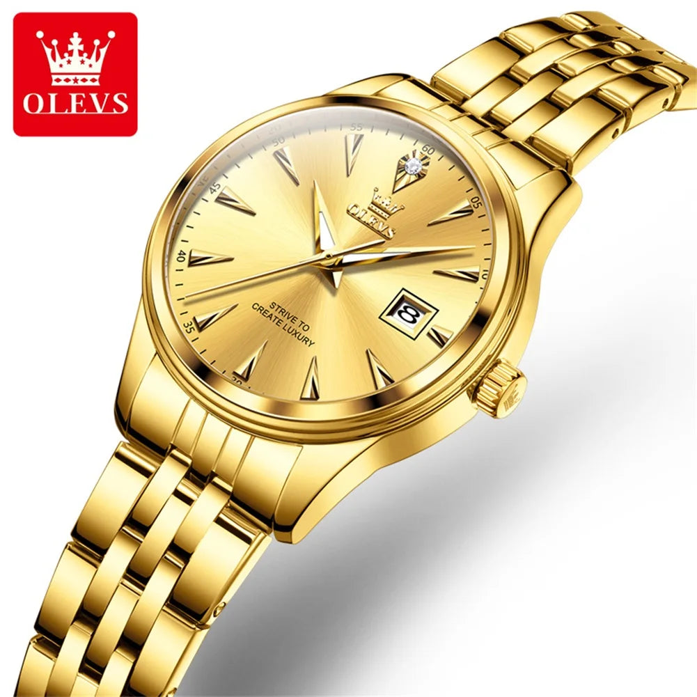 OLEVS Brand Fashion Quartz Watch Women - Olevs - Embellish Gold Jewelry & Diamond