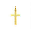 18k Gold Plain Dia Cut Cross Pendant