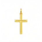 18k Gold Plain Dia Cut Cross Pendant