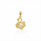 18k Gold Swan Pendant