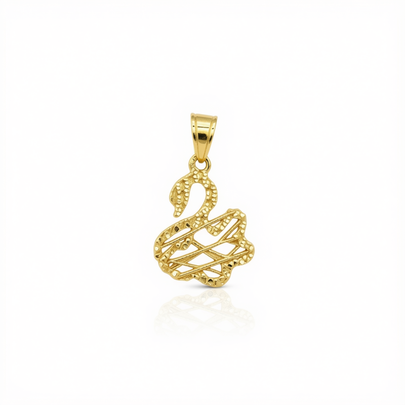18k Gold Swan Pendant - 18k Gold Pendant - Embellish Gold Jewelry & Diamond