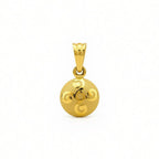18k Gold Flower Round Pendant