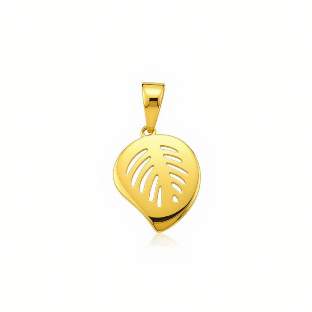 18k Gold Leaf Pendant