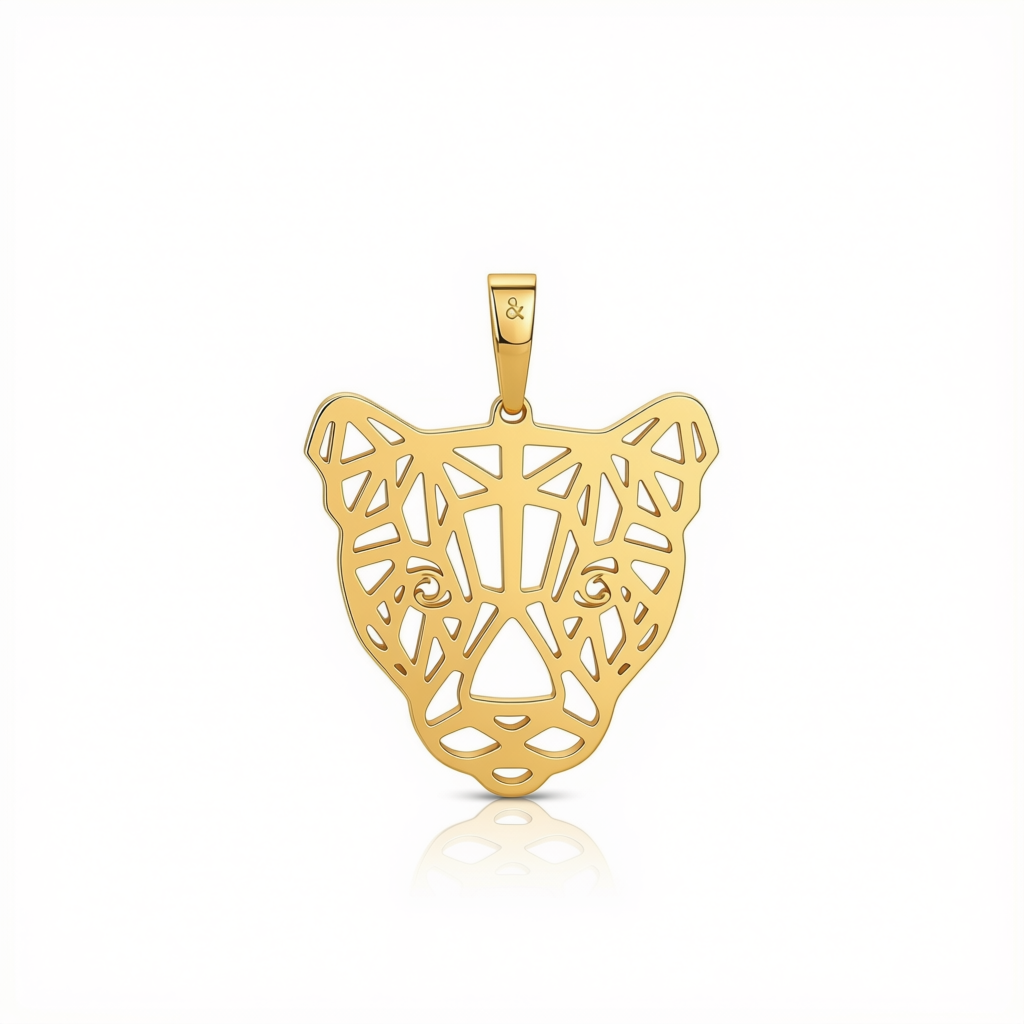 18k Gold Tiger Pendant - 18k Gold Pendant - Embellish Gold