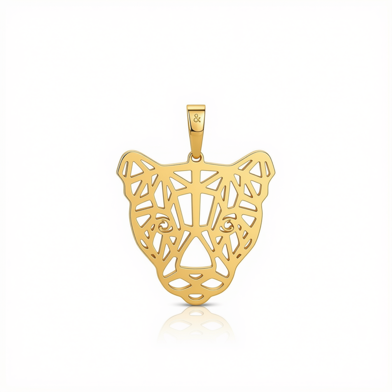 18k Gold Tiger Pendant - 18k Gold Pendant - Embellish Gold