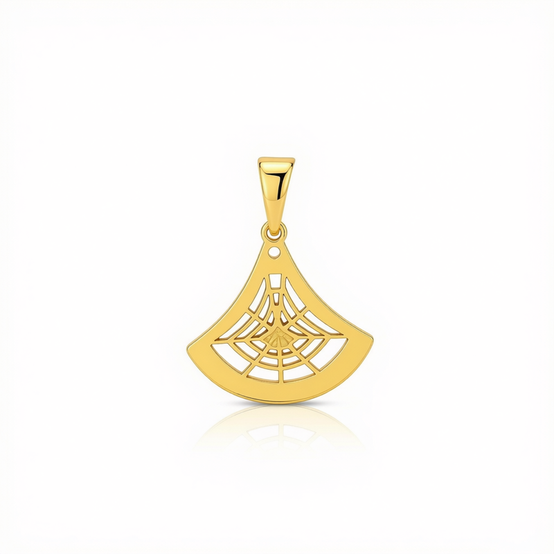 18k Gold Web Style Pendant - 18k Gold Pendant - Embellish Gold