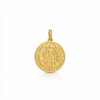 18k Gold Round Christ Pendant