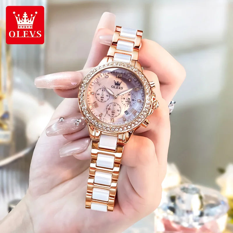 OLEVS 9999 Women Watch - Olevs - Embellish Gold Jewelry & Diamond
