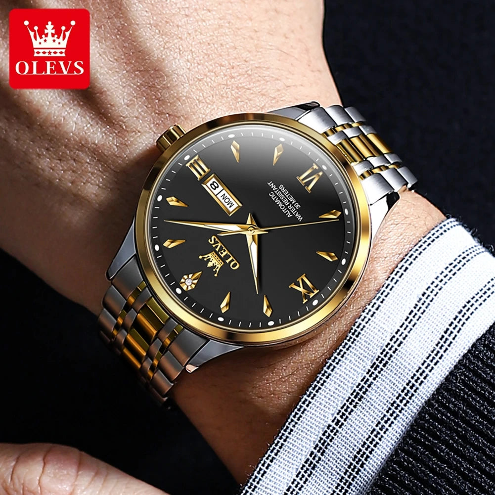 OLEVS 9956 Men's Watches - Festive Collection - Embellish Gold Jewelry & Diamond