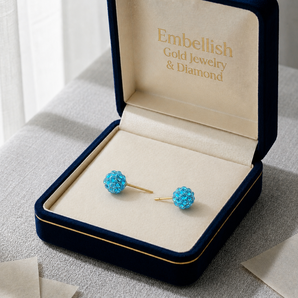 18k Gold Swarovski Multi color Studs Earrings