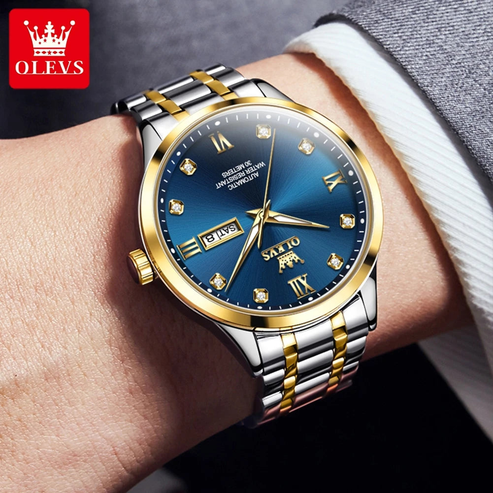 OLEVS Top Brand Men's Watches - Festive Collection - Embellish Gold Jewelry & Diamond