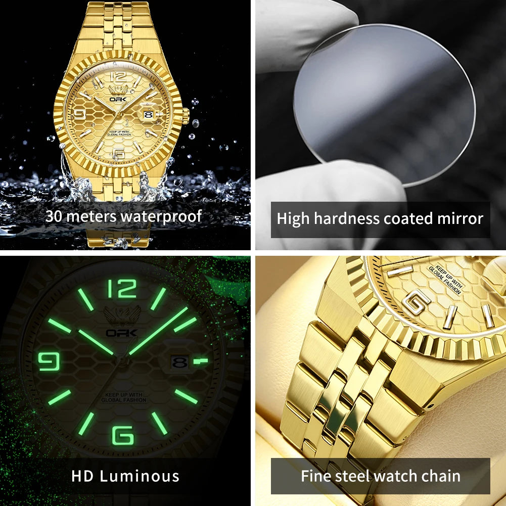 OPK 8186 Business Men's Watch - Olevs - Embellish Gold Jewelry & Diamond