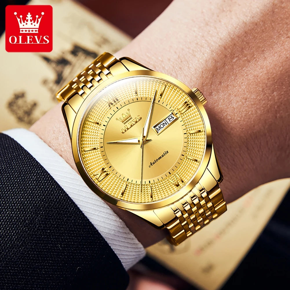 OLEVS 6657 Imported Automatic Movement Men's Watches - Olevs - Embellish Gold Jewelry & Diamond