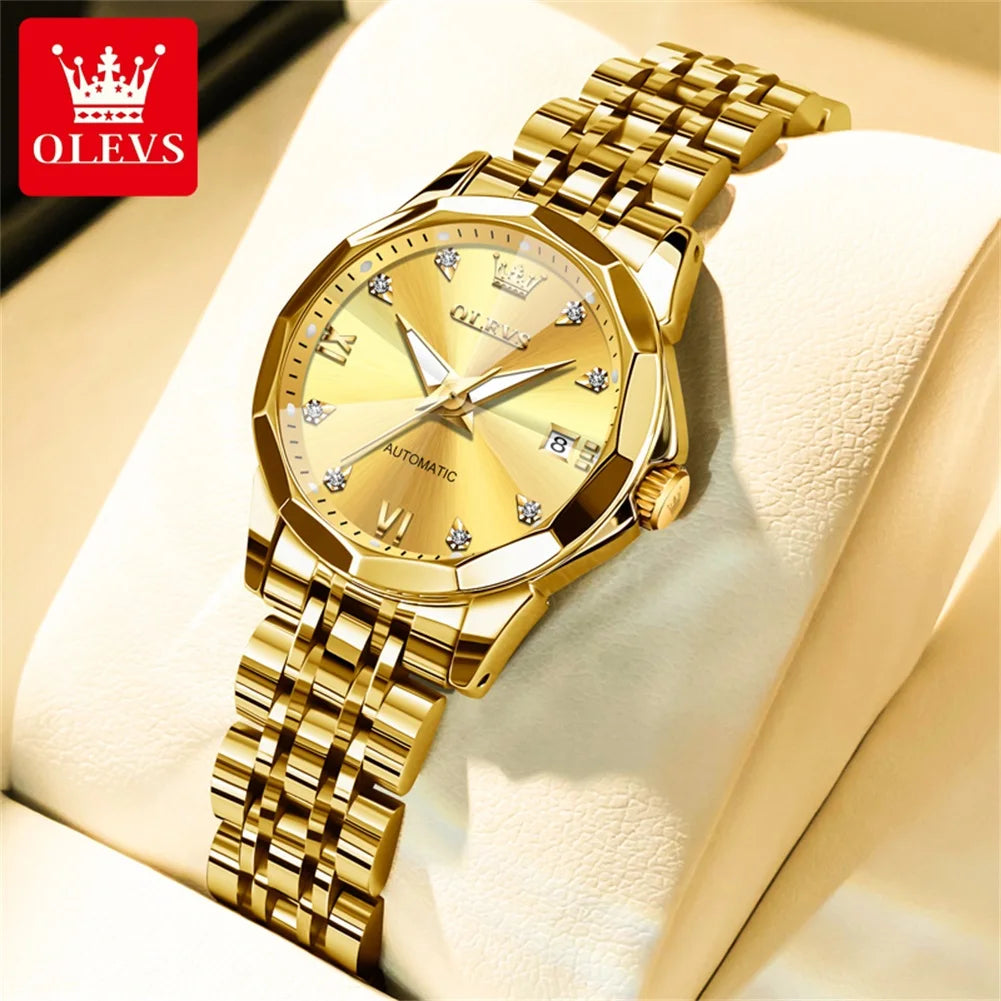 OLEVS Women's Watches - Festive Collection - Embellish Gold Jewelry & Diamond