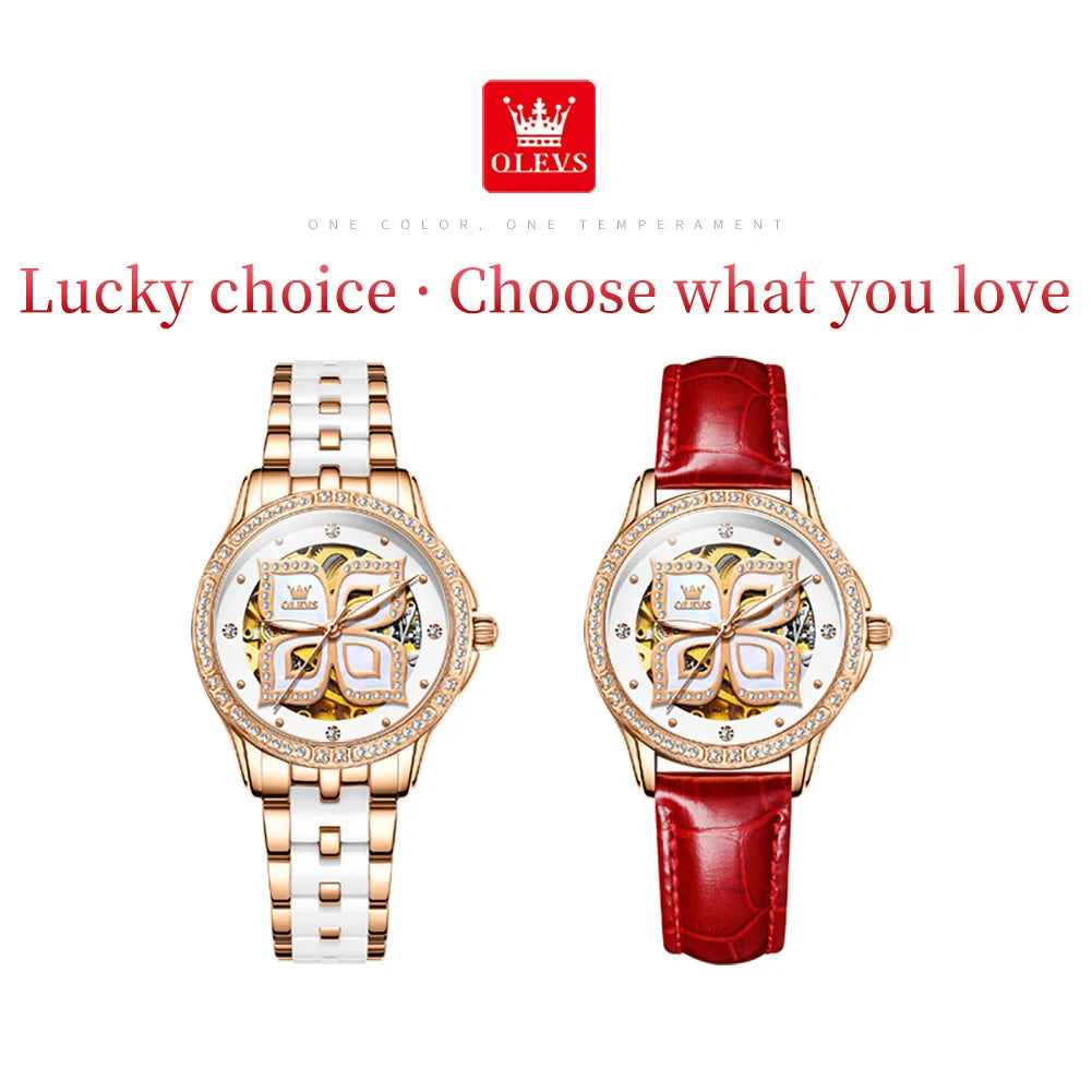 OLEVS Elegant Fashion Women's Watches - Festive Collection - Embellish Gold Jewelry & Diamond