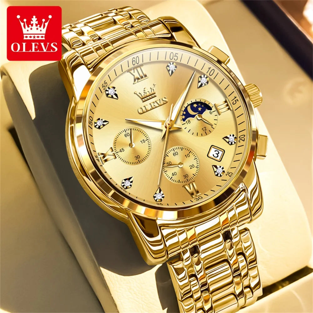 OLEVS 2858 Quartz Watch for Men - Olevs - Embellish Gold Jewelry & Diamond