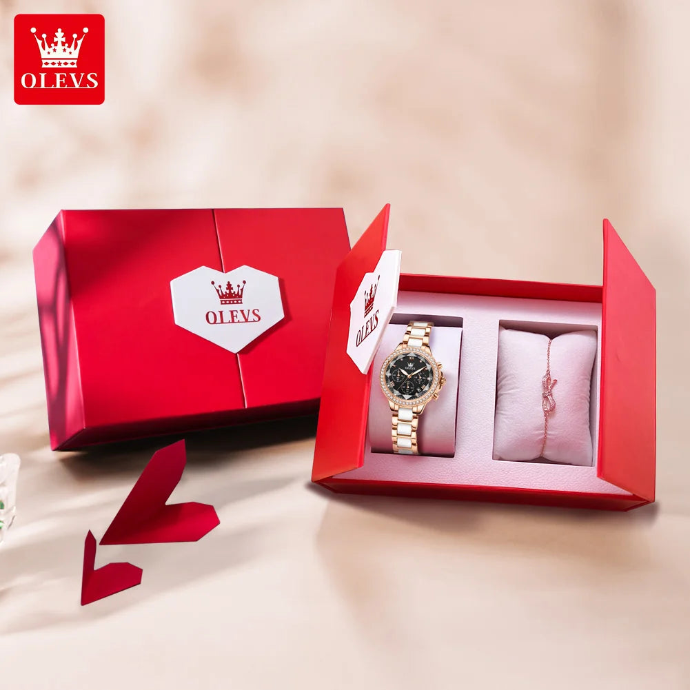 OLEVS 9999 Women Watch - Olevs - Embellish Gold Jewelry & Diamond