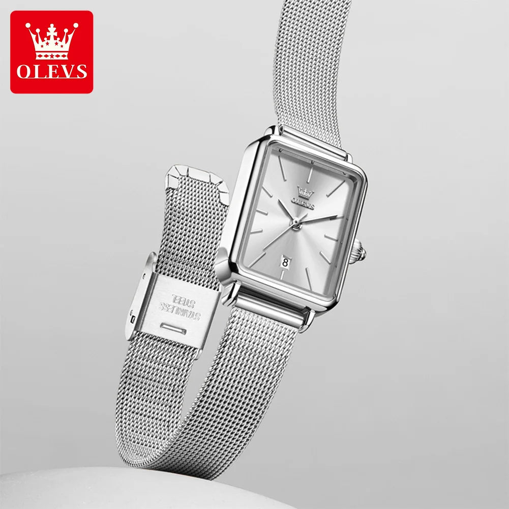 OLEVS 3692 Quartz Wristwatch Gifts Fashion Vintage Square Ultra Thin Ladies Watches - Olevs - Embellish Gold Jewelry & Diamond