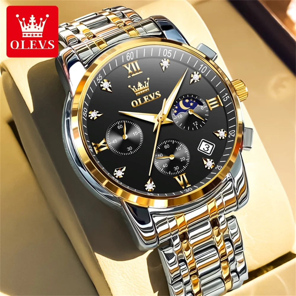 OLEVS 2858 Quartz Watch for Men - Olevs - Embellish Gold Jewelry & Diamond