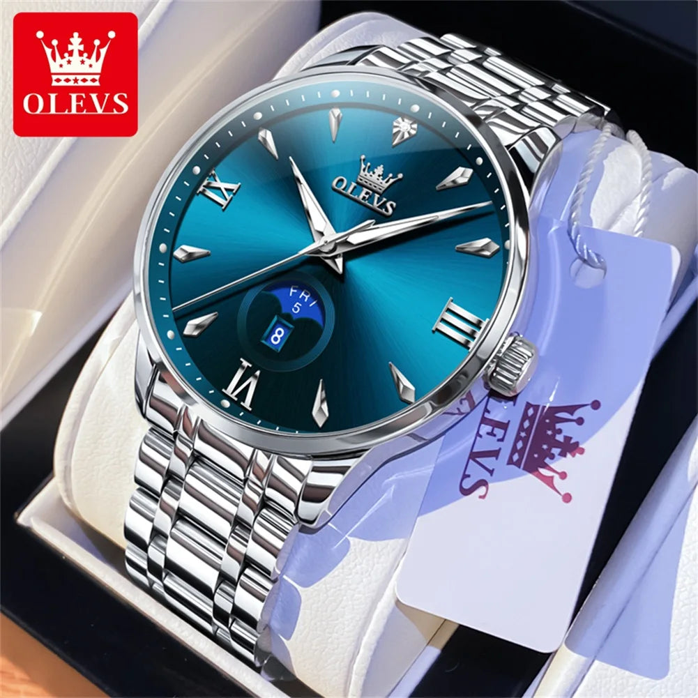 OLEVS Moon Phase men's watches - Olevs - Embellish Gold Jewelry & Diamond