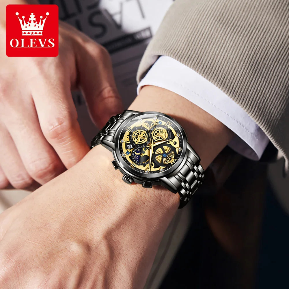 OLEVS 9947 Stainless Steel Men's Watch - Olevs - Embellish Gold Jewelry & Diamond