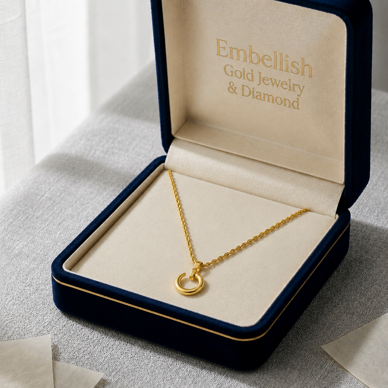 18k Gold Nail Necklace