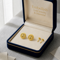 18K Real Gold Sunflower Screw Earrings