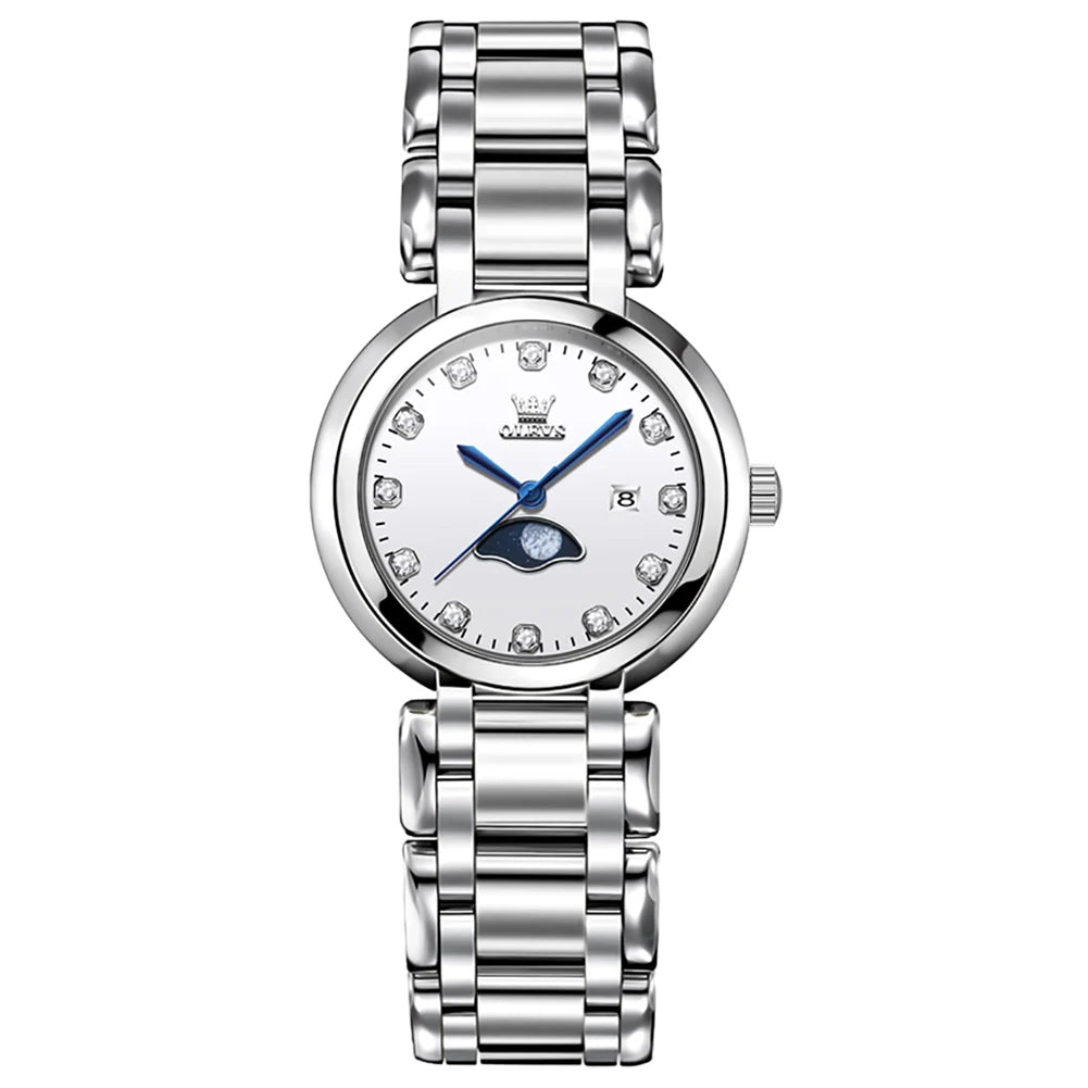 OLEVS Elegant Fashion Purple Rhinestone Dial Quartz Watch for Women - Olevs - Embellish Gold Jewelry & Diamond