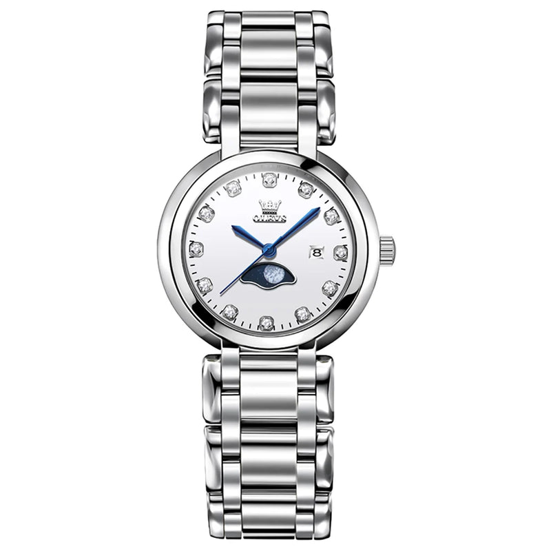 OLEVS Elegant Fashion Purple Rhinestone Dial Quartz Watch for Women - Olevs - Embellish Gold Jewelry & Diamond