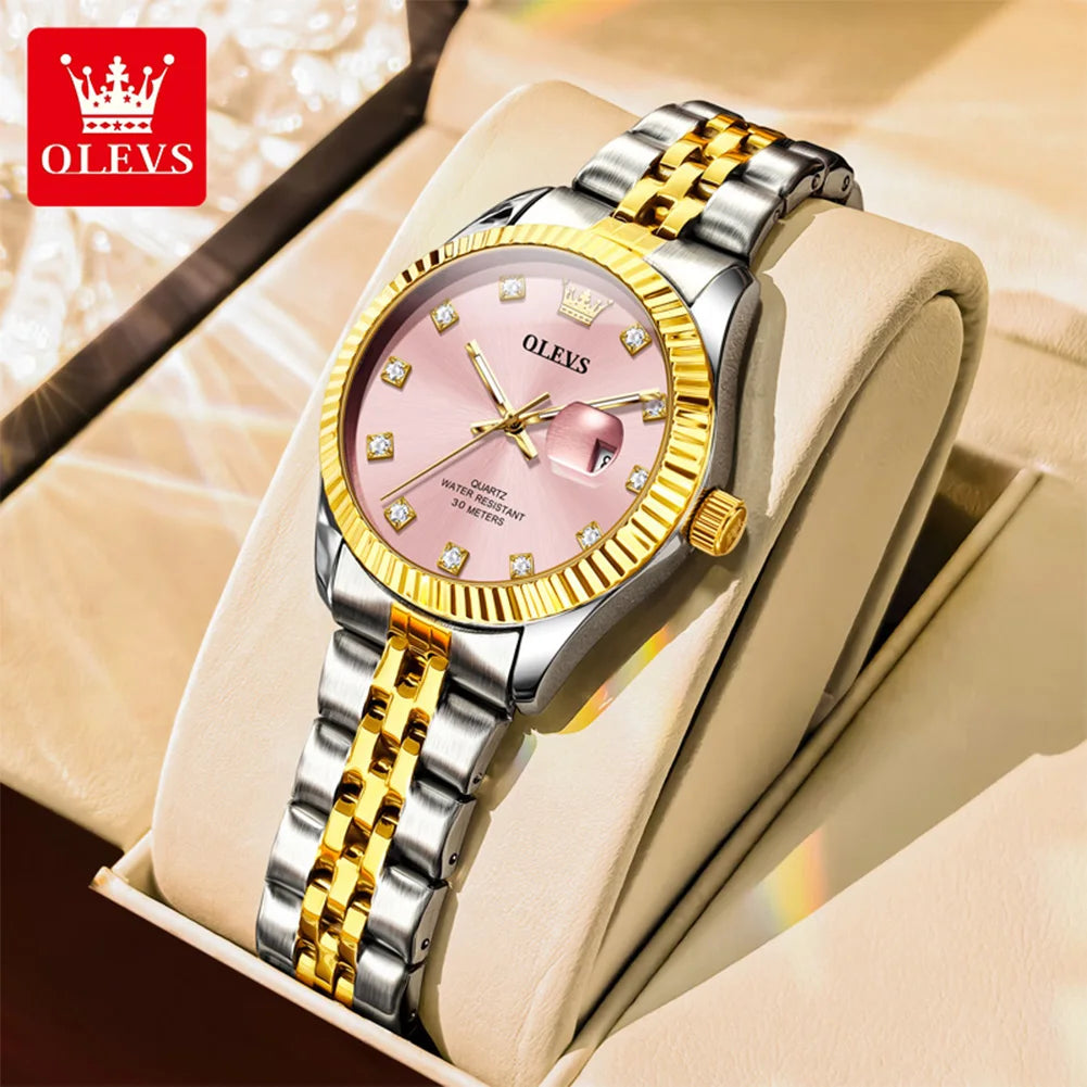 OLEVS Watches Womens 3705 j - Olevs - Embellish Gold Jewelry & Diamond