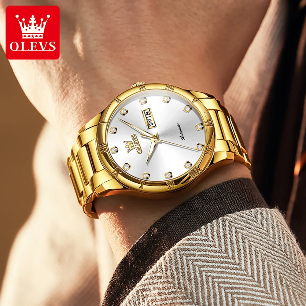 OLEVS Men's Watches - Festive Collection - Embellish Gold Jewelry & Diamond