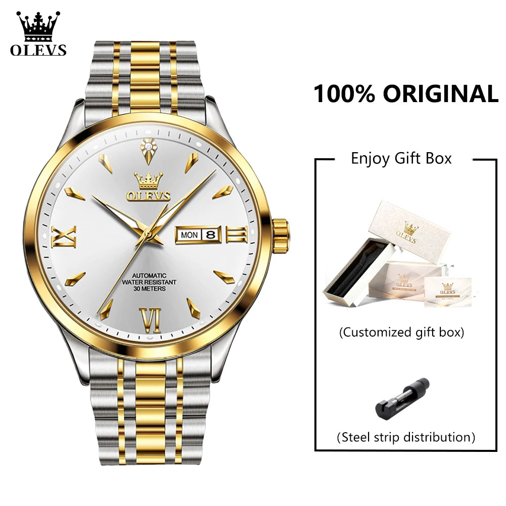 OLEVS 9956 Mens Watch - Festive Collection - Embellish Gold Jewelry & Diamond