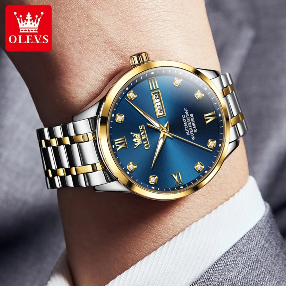 OLEVS Top Brand Men's Watches - Festive Collection - Embellish Gold Jewelry & Diamond