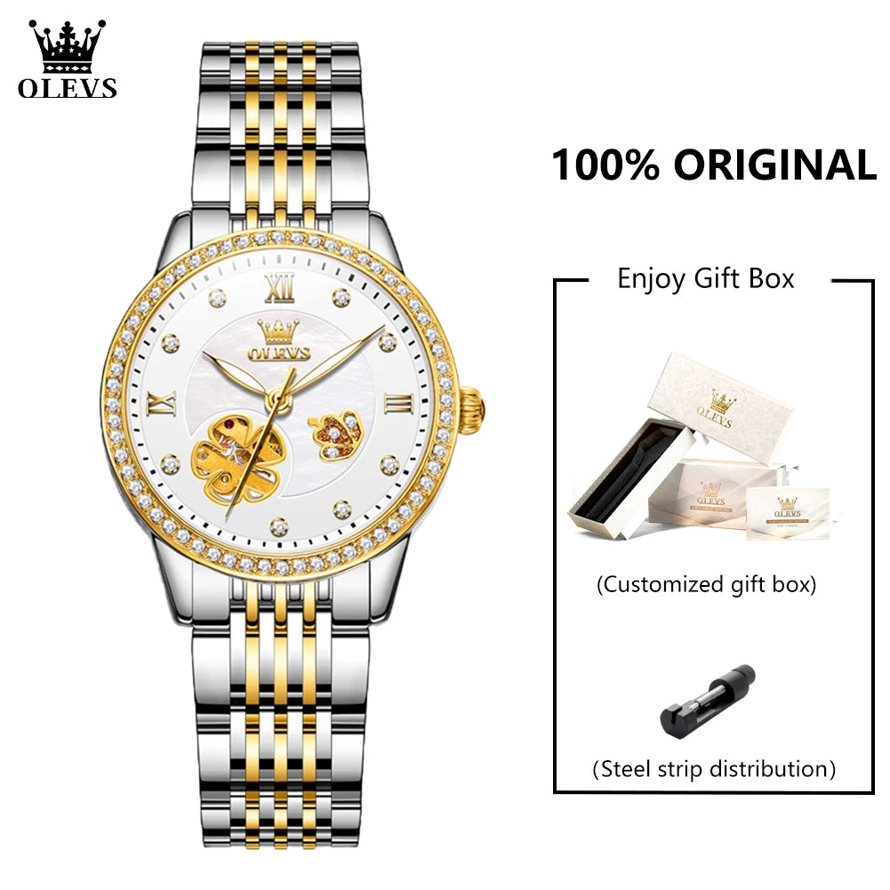 OLEVS 6706 New Women's Watch - Festive Collection - Embellish Gold Jewelry & Diamond