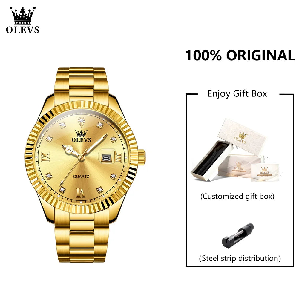 OLEVS 3623 Top Brand Quartz Man Watch - Olevs - Embellish Gold Jewelry & Diamond