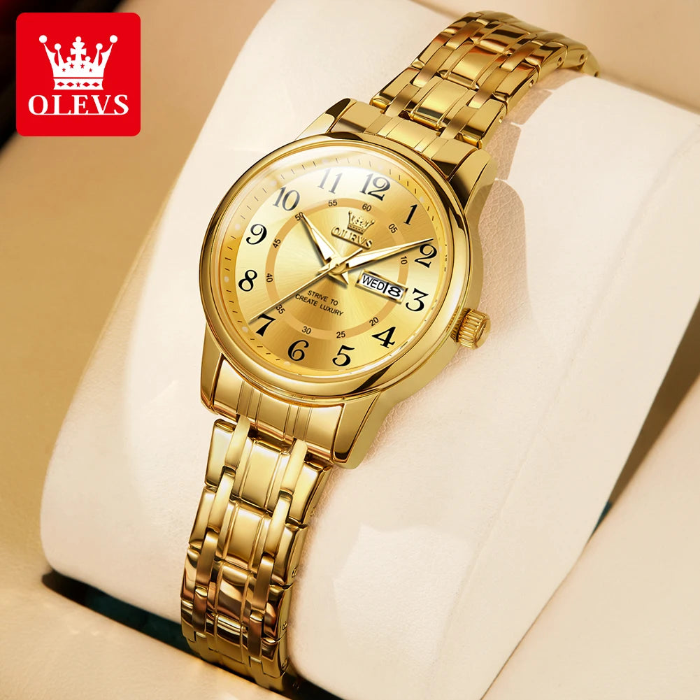 OLEVS 2891 Luxury Brand Fashion Women's Watches - Olevs - Embellish Gold Jewelry & Diamond