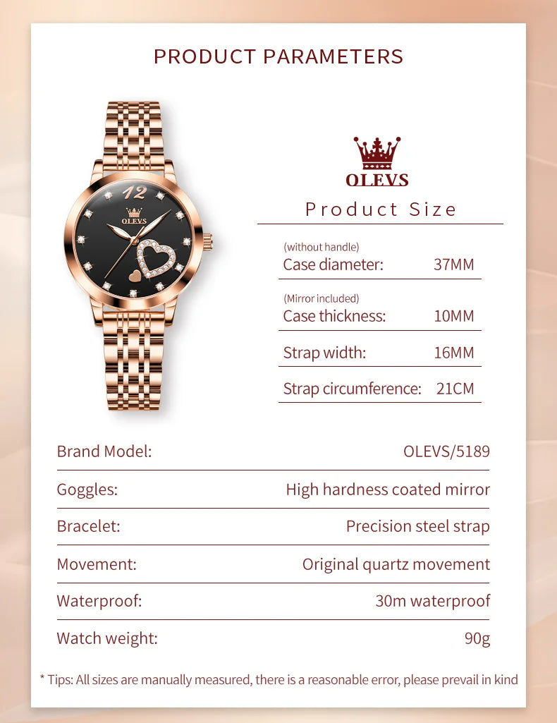 OLEVS Elegant Quartz Watch for Women - Olevs - Embellish Gold Jewelry & Diamond