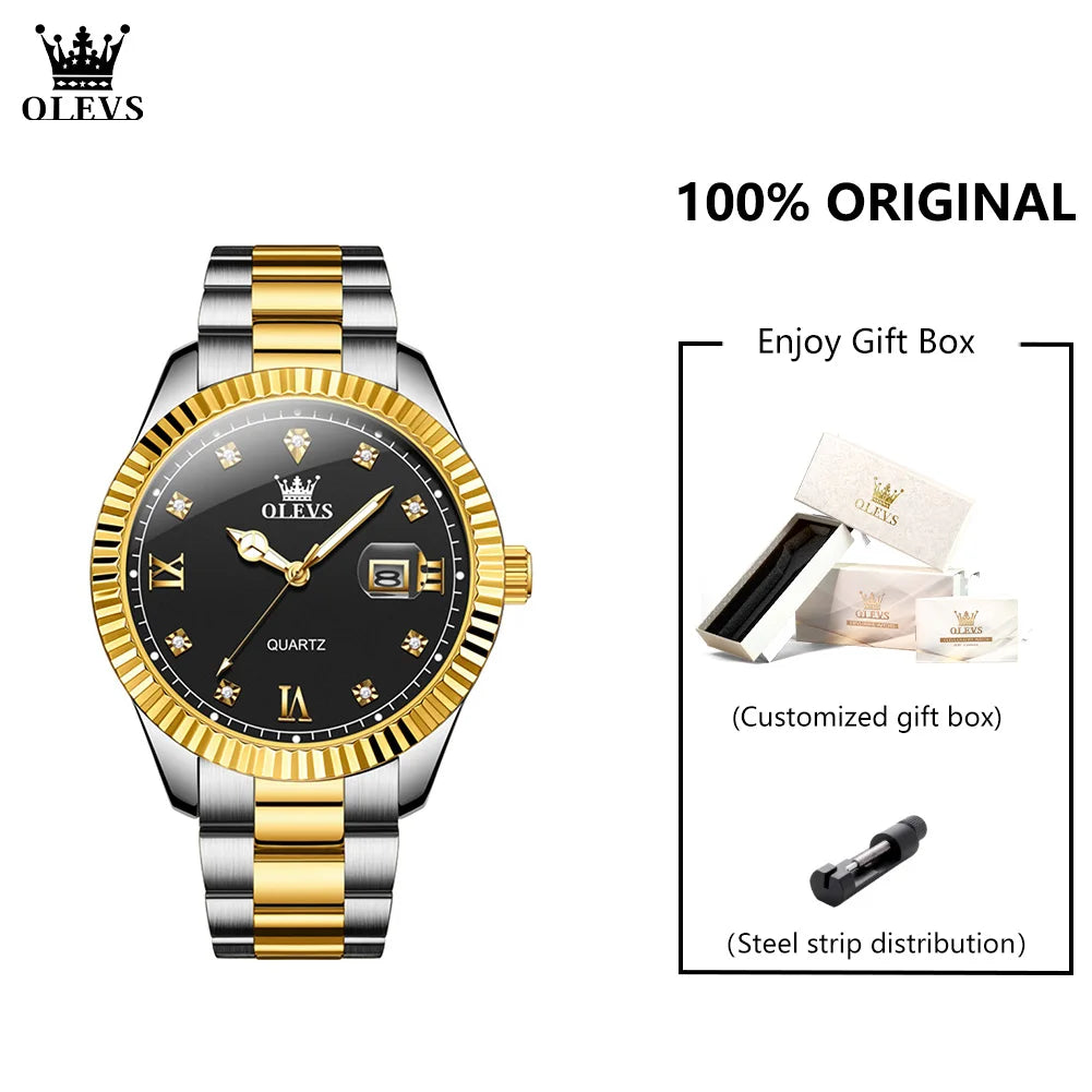OLEVS 3623 Top Brand Quartz Man Watch - Olevs - Embellish Gold Jewelry & Diamond