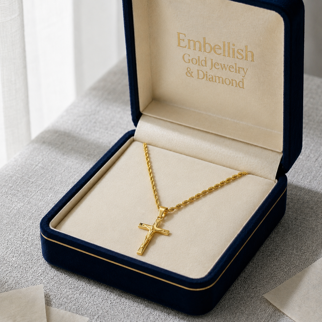 18k Gold Crucifix Necklace