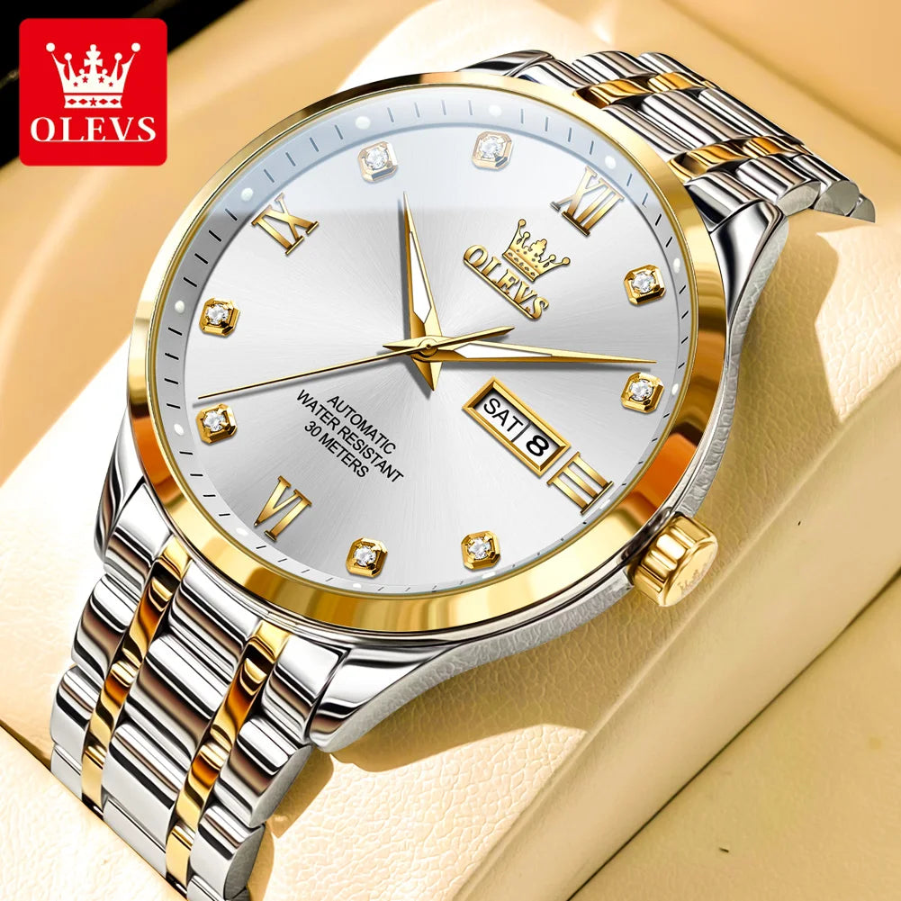 OLEVS Top Brand Men's Watches - Festive Collection - Embellish Gold Jewelry & Diamond