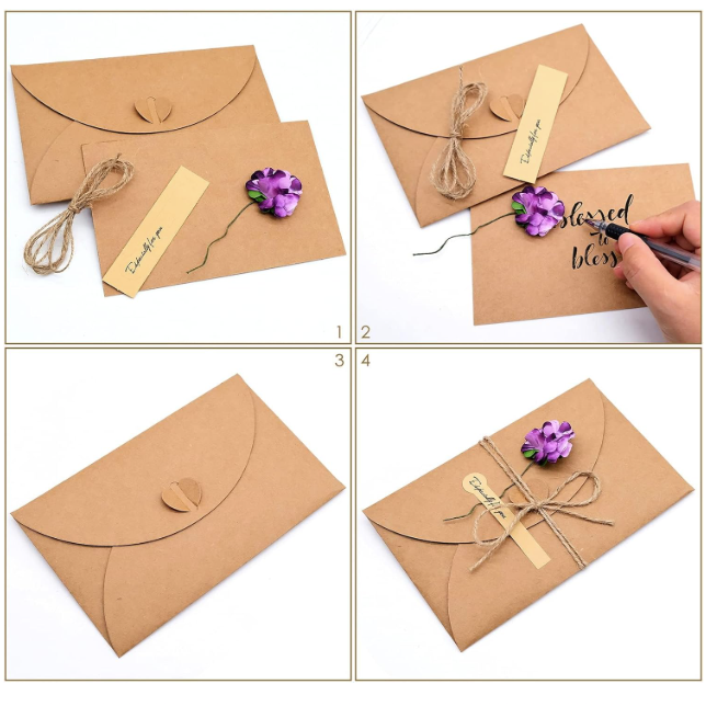 Greeting Card with Dried Flower - Packaging Addons - Embellish Gold Jewelry & Diamond