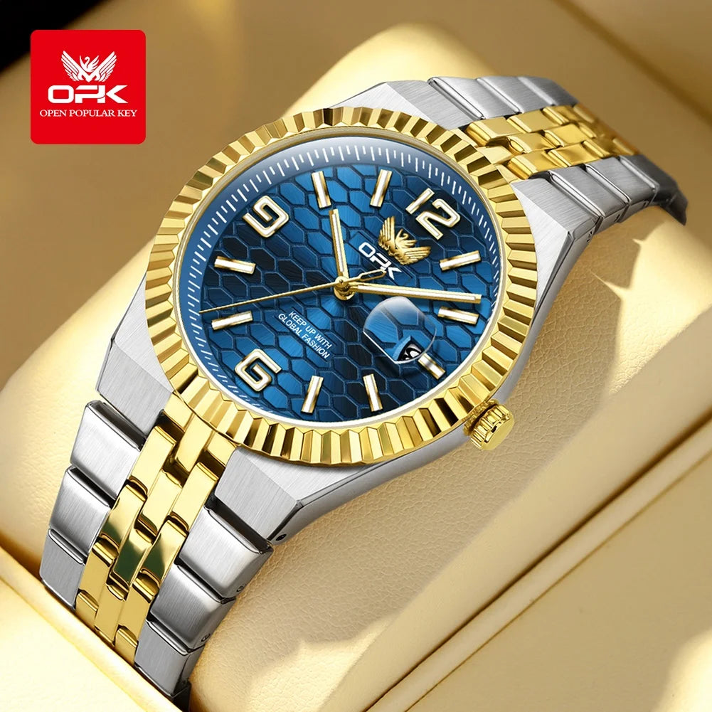 OPK 8186 Business Men's Watch - Olevs - Embellish Gold Jewelry & Diamond
