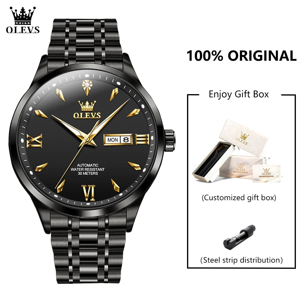 OLEVS 9956 Mens Watch - Festive Collection - Embellish Gold Jewelry & Diamond