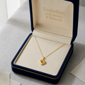 18K Real Gold Plain Heart Necklace
