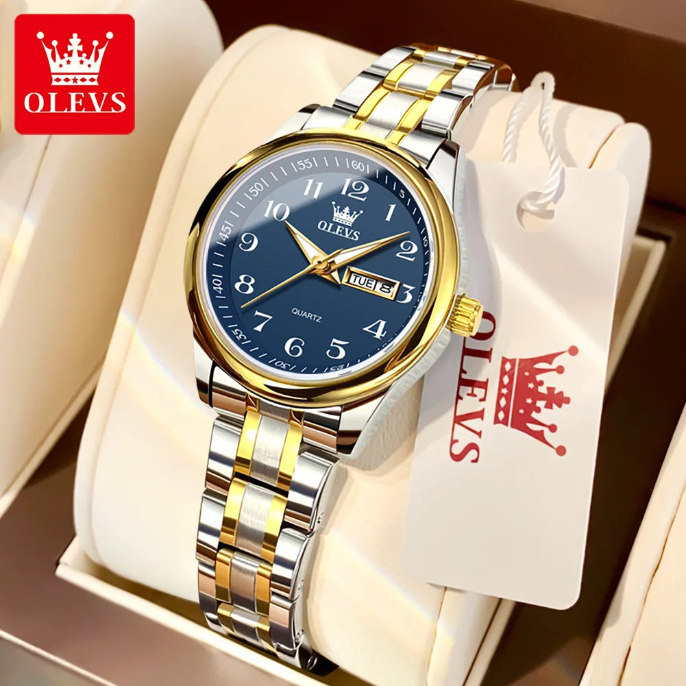 OLEVS Brand Luxury Gold Quartz Watch for Womens - Olevs - Embellish Gold Jewelry & Diamond
